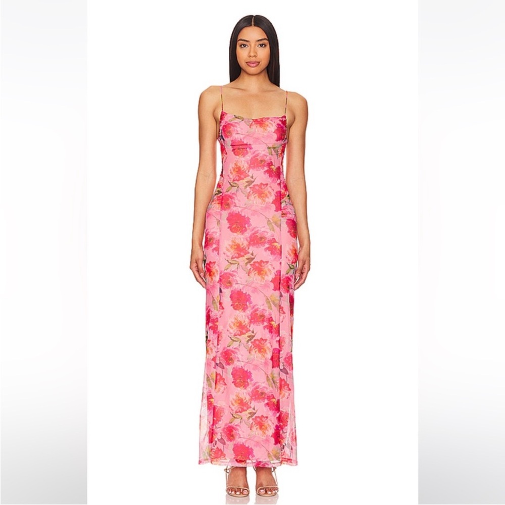 REVOLVE Pink Floral Maxi Dress